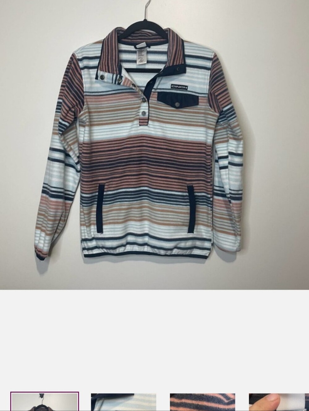 Cinch Women's Striped Fleece Pullover size Small